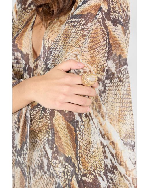 Anillo con detalle de cristales Roberto Cavalli de color Metallic