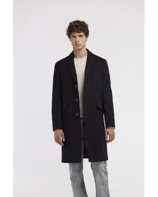 Roberto Cavalli Black Single-Breasted Coat for men
