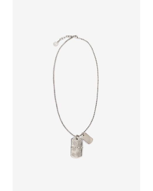 Roberto Cavalli White Double Pendant Necklace for men