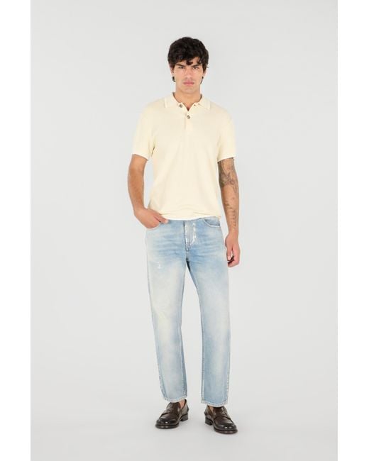 Roberto Cavalli Blue Light Wash Jeans With Monogram Rc for men