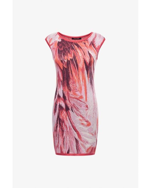 Roberto Cavalli Pink Plumange Print Mini Dress