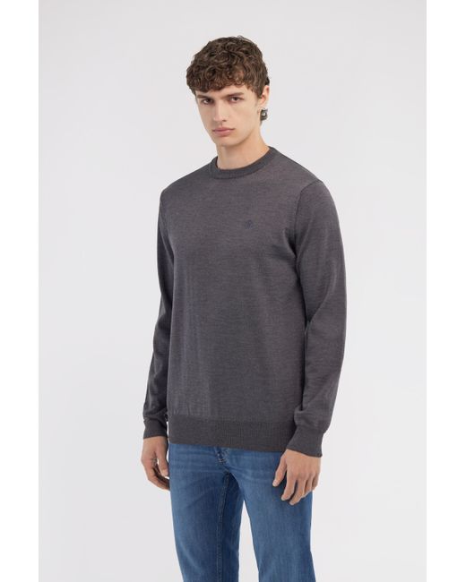 Roberto Cavalli Blue Crewneck Sweater With Rc for men
