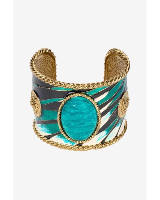 Enameled Metal Bracelet Roberto Cavalli en coloris Blue