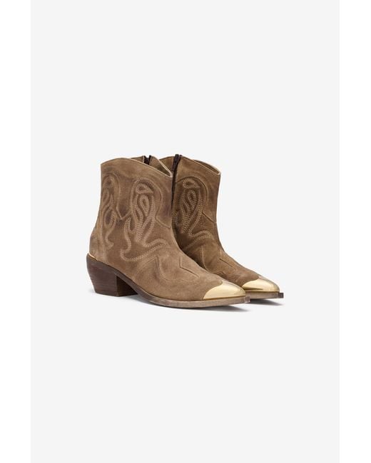 Roberto Cavalli Natural Leather Texan Boots