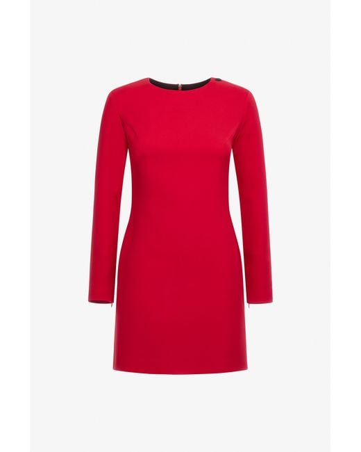 Roberto Cavalli Red Long-Sleeve Rc Dress