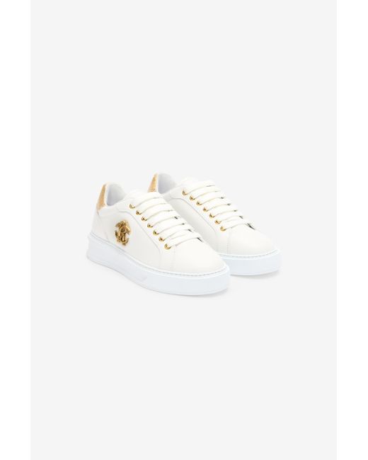 Sneakers Con Monogram Mirror Snake di Roberto Cavalli in Multicolor