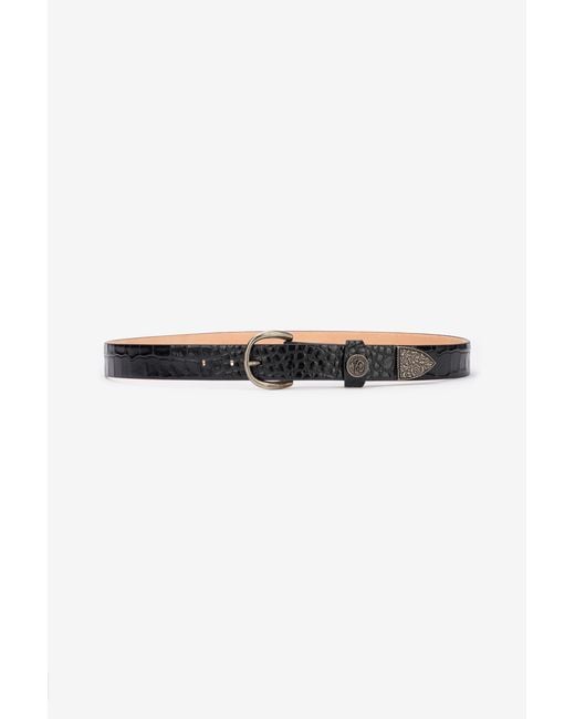 Roberto Cavalli Multicolor Leather Belt With Mirror Snake Monogram for men