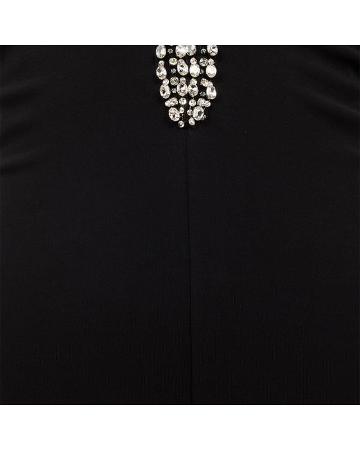 Roberto Cavalli Black Mini Dress With Cut-Out And Bejeweled Neckline