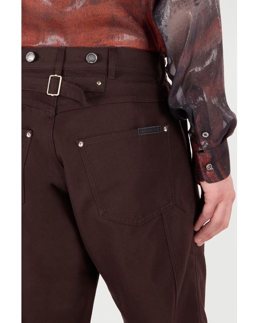 Roberto Cavalli Purple Cotton-Blend Pants for men