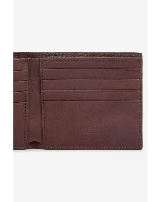 Roberto Cavalli Purple Square Bi-Fold Wallet With Rc Monogram for men