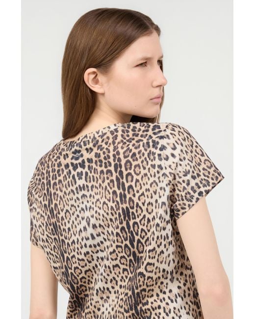 T-Shirt À Imprimé Jaguar Roberto Cavalli en coloris White