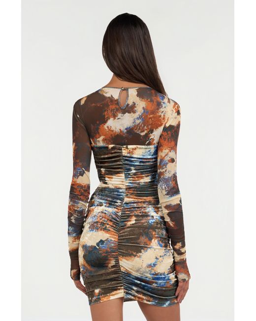 Roberto Cavalli Multicolor Minikleid Mit Rusty Stain-Druck