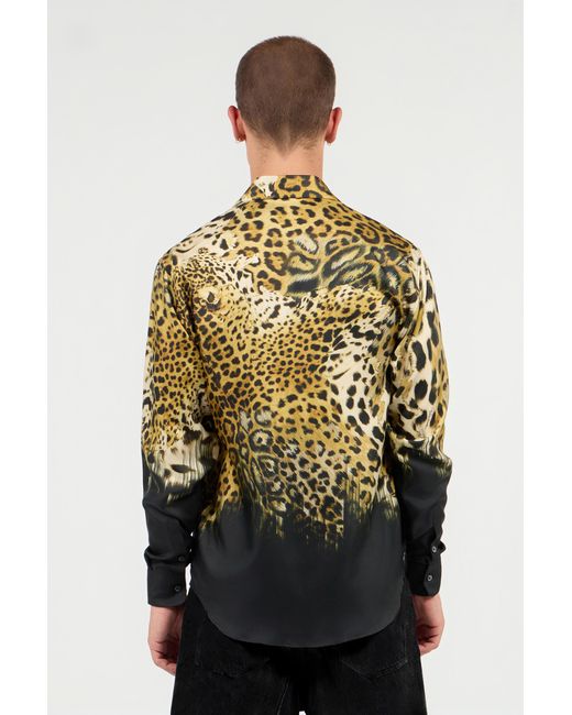 Roberto Cavalli Multicolor Jaguar Skin Print Shirt for men