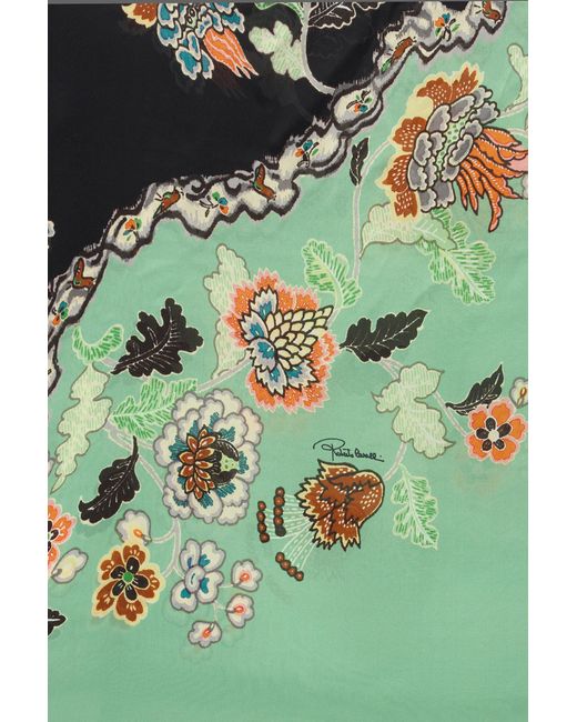 Roberto Cavalli Green Kimono Print Scarf