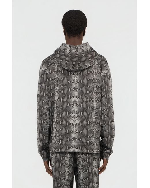 Roberto Cavalli Hoodie Mit Python-Print in Gray für Herren