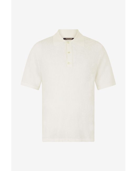 Roberto Cavalli White Polo With Python Print for men