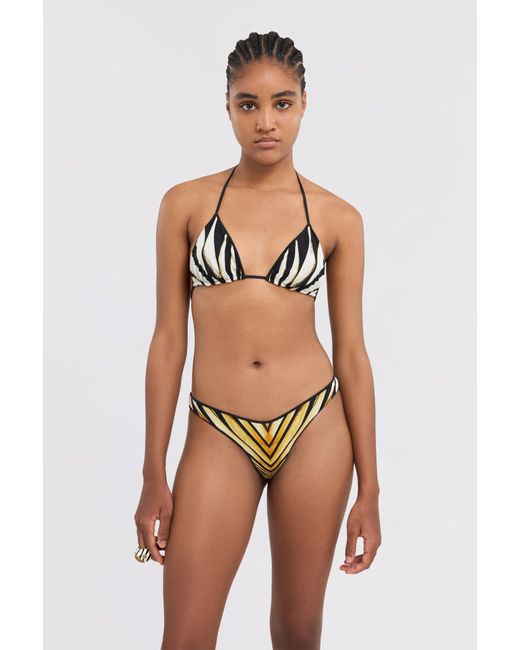 Roberto Cavalli Metallic Ray Of Print Bikini Bottom