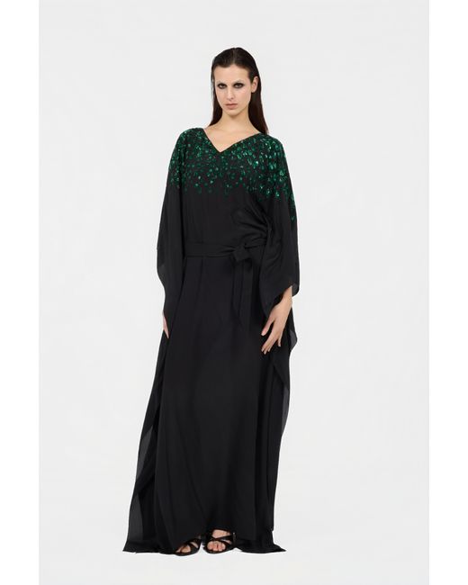 Roberto Cavalli Black Silk Maxi Dress With Embellished Detail