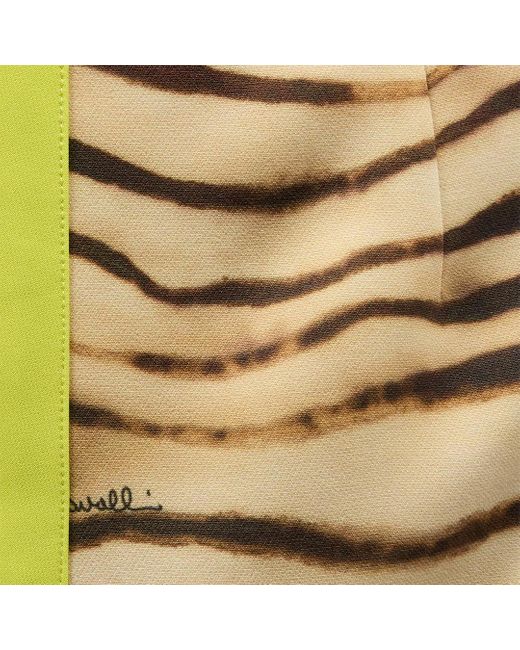 Roberto Cavalli Metallic Short Dress With Tiger Skin Print