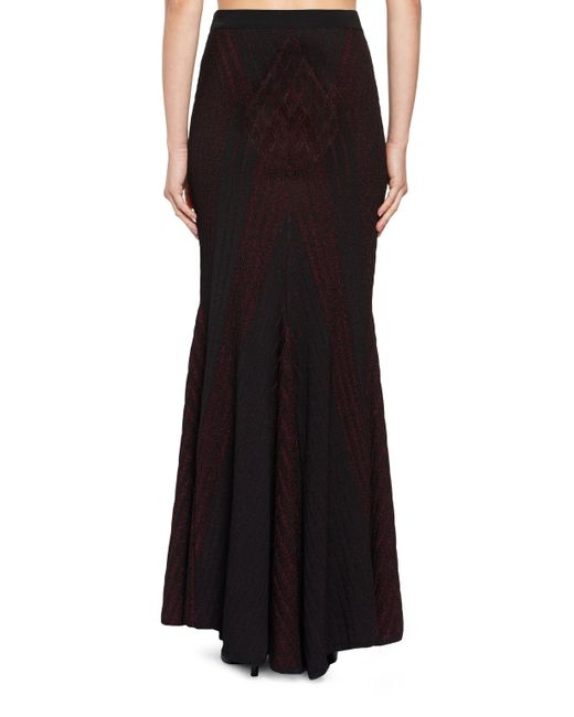Roberto Cavalli Black Art Deco Geometric Knit Skirt