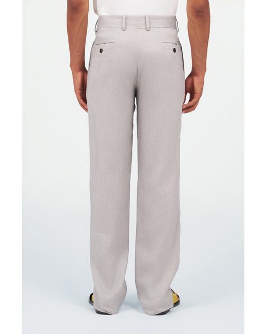 Roberto Cavalli Gray Elegant Linen Trousers for men