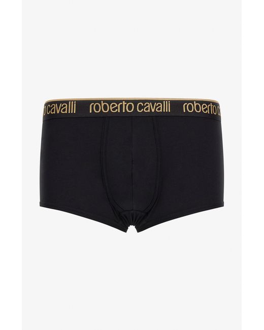 Roberto Cavalli Black Logo Boxer Shorts for men