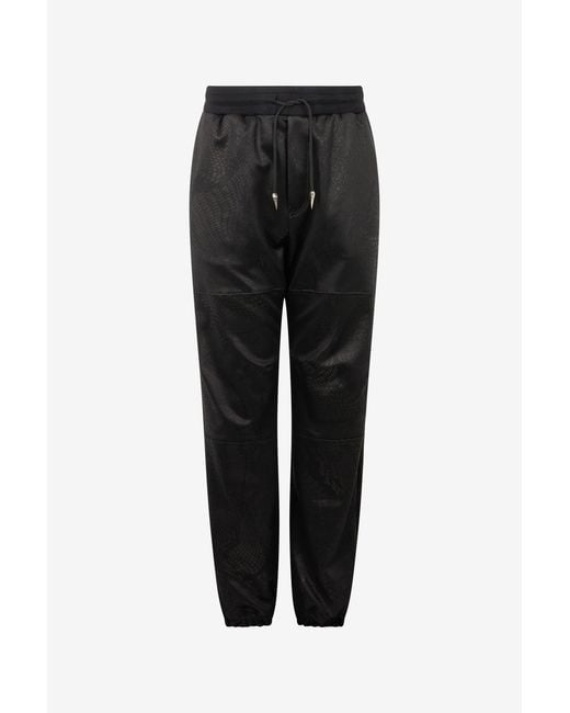 Roberto Cavalli Black Sports Pants With Python Print for men