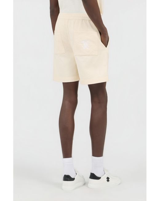 Roberto Cavalli Natural Cream Cotton Shorts With Belt for men