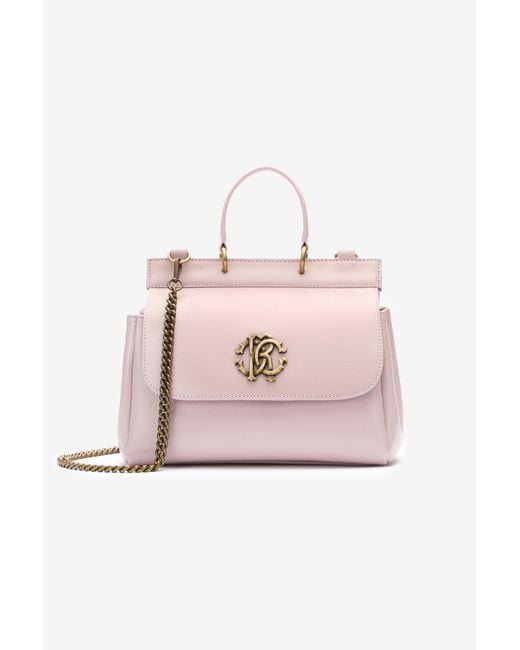 Roberto Cavalli Pink Handbag With Monogram Rc