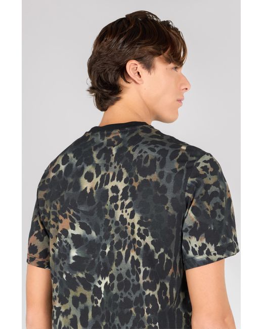 Roberto Cavalli T-Shirt Mit Print Jaguar Skin in Black für Herren
