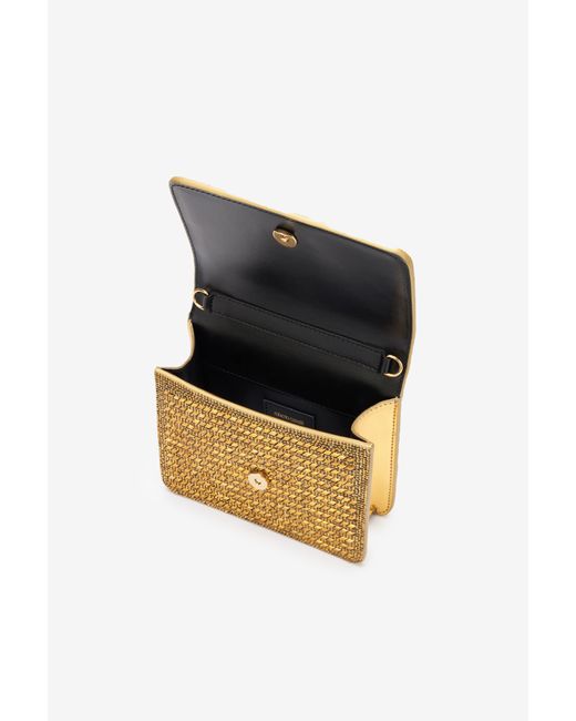 Roberto Cavalli Metallic Mini Roar Bag With Crystals