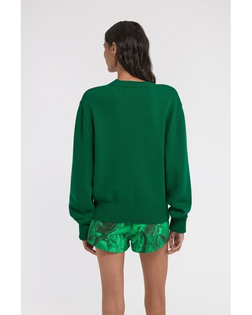 Roberto Cavalli Green Cropped Knitted Sweater