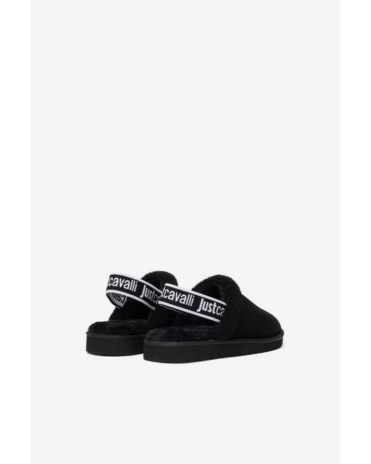 Roberto Cavalli Black Comfy Style Sabot Shoes