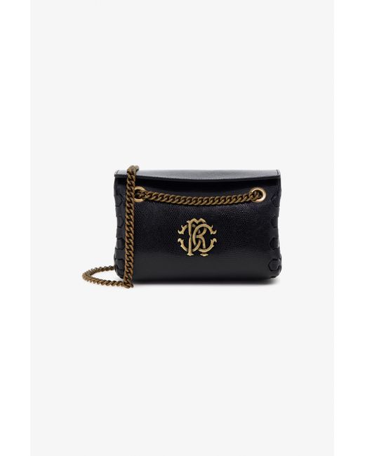 Borsa A Tracolla Con Logo Rc di Roberto Cavalli in Black