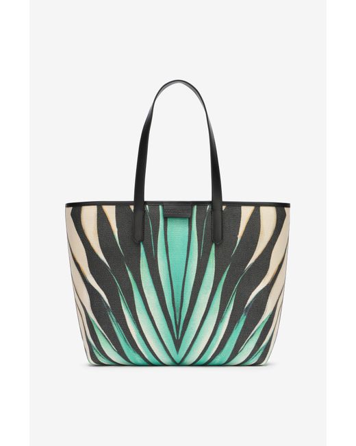 Roberto Cavalli Blue Ray Of Sea Print Shopping Bag