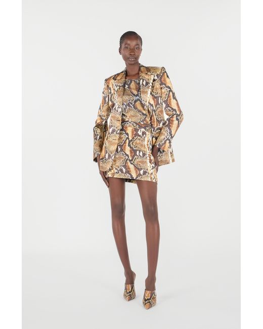 Roberto Cavalli Metallic Python Print Mini Skirt