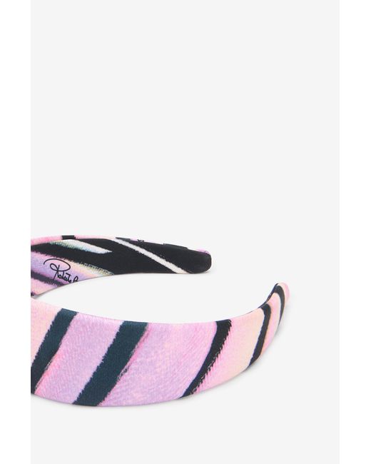 Roberto Cavalli Pink Ray Of Paradise Print Silk Headband