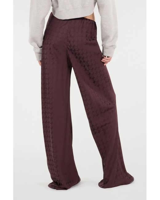 Roberto Cavalli Purple Loose Pants With Mirror Snake Monogram