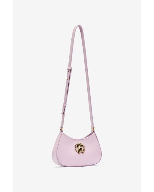 Roberto Cavalli Pink Schultertasche Mit Rc-Monogramm