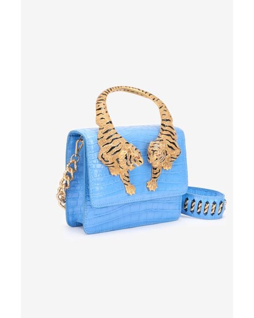 Roberto Cavalli Blue Medium Roar Bag