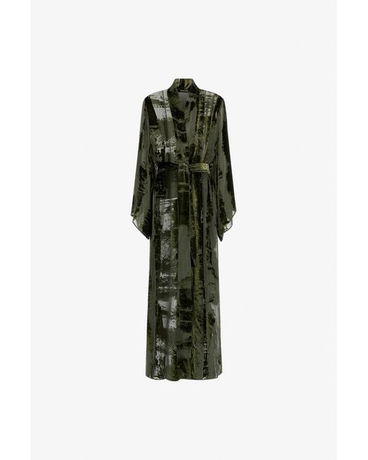 Roberto Cavalli Green Dressing Gown With Devorè Effect