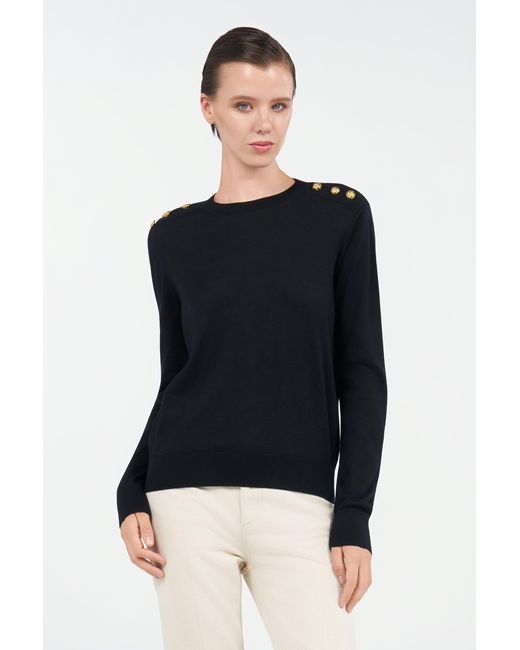 Roberto Cavalli Black Sweater With Buttons