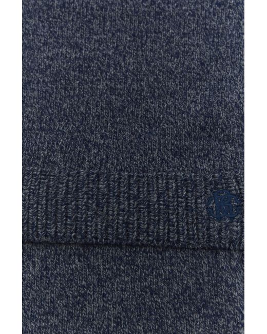Roberto Cavalli Blue Dark Scarf With Monogram Rc