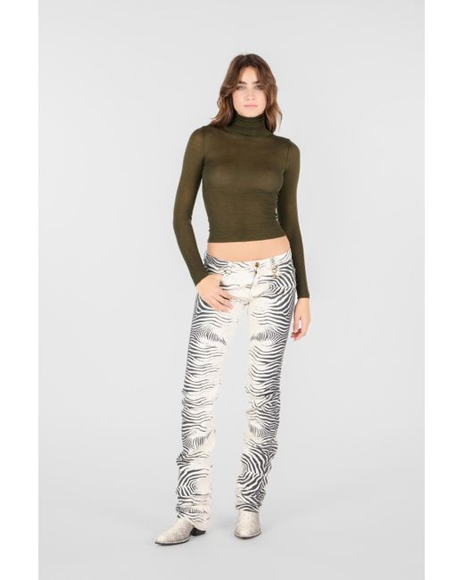 Fine Knit Turtleneck di Roberto Cavalli in Green