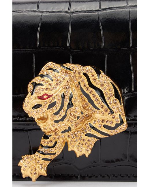 Roberto Cavalli Black Mini Roar Bag