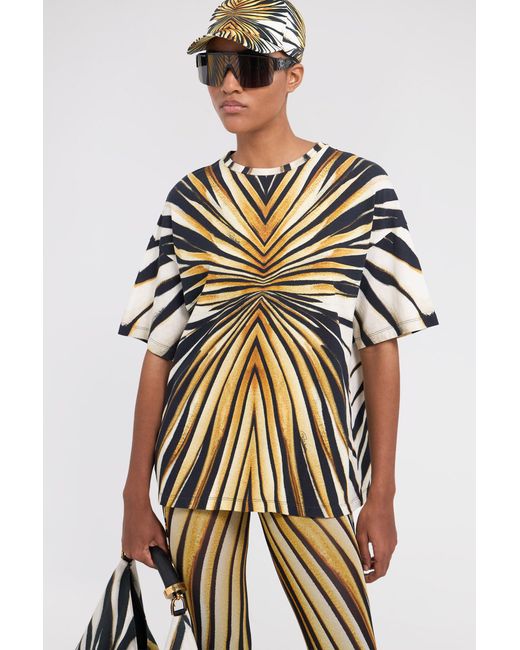 Roberto Cavalli Metallic Ray Of Print T-Shirt
