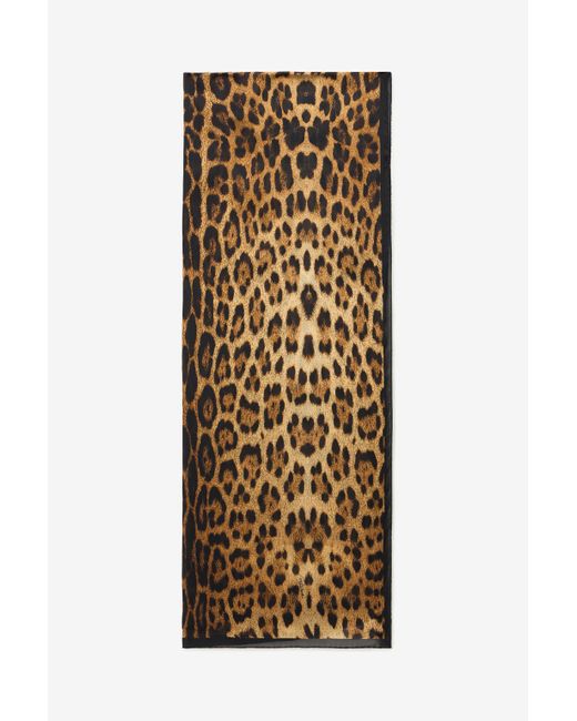 Roberto Cavalli Natural Silk Scarf With Jaguar Skin Print