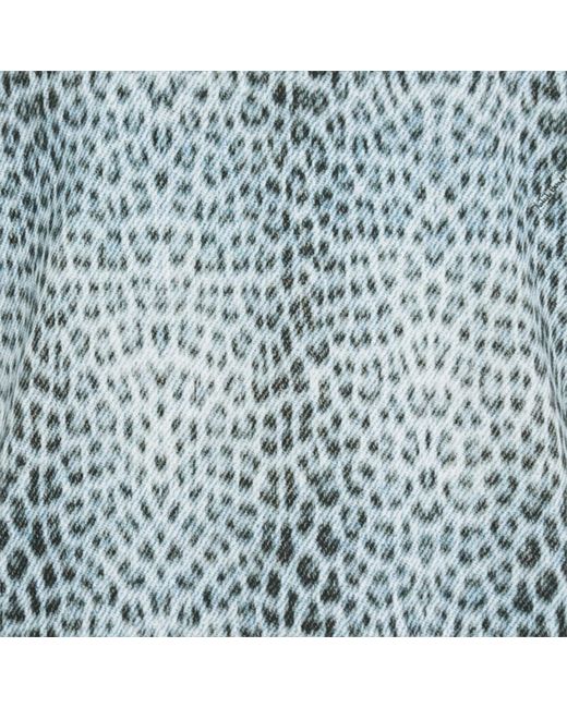 Roberto Cavalli Blue Oversized T-Shirt With Baby Jaguar Print for men