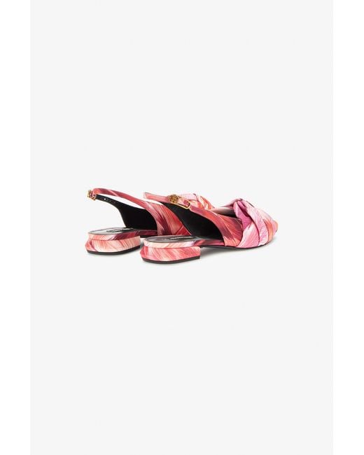 Roberto Cavalli Pink Le Pettegole Slingback With Plumage Print