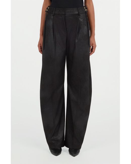 Roberto Cavalli Black Wide-Leg Trousers With Tie Details